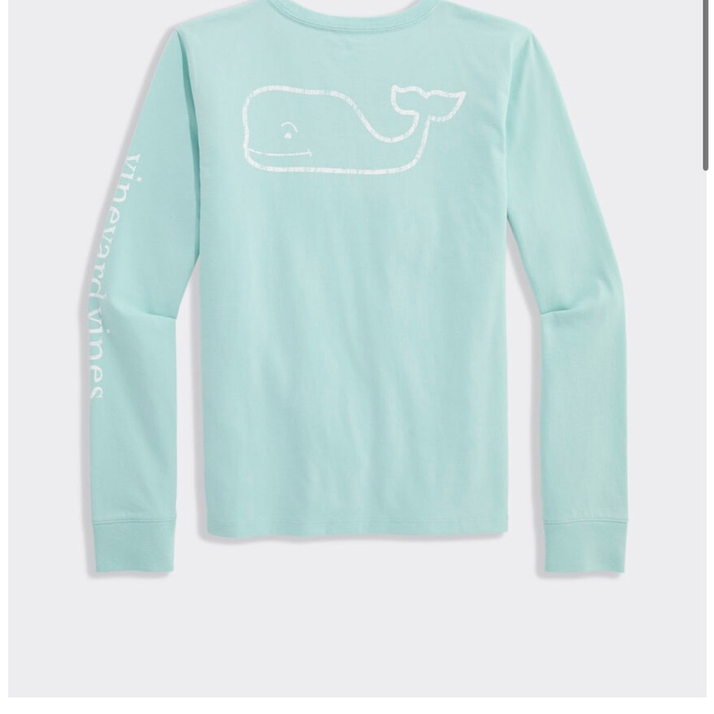 Vineyard Vines Kids Light Blue Whale Long Sleeve Tee
